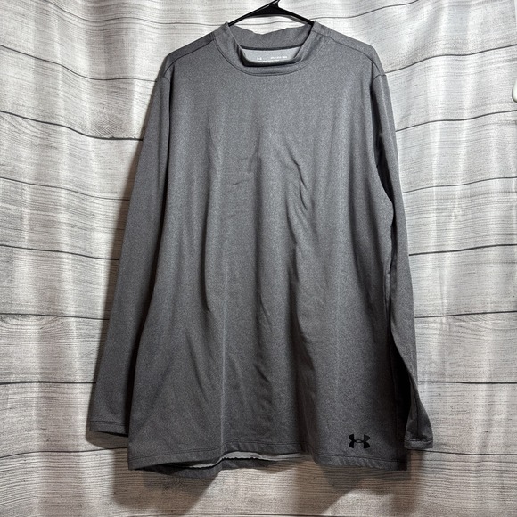 Under Armour‎ Men's XXL ColdGear Fitted Mock Neck Long Sleeve Grey - Picture 1 of 6